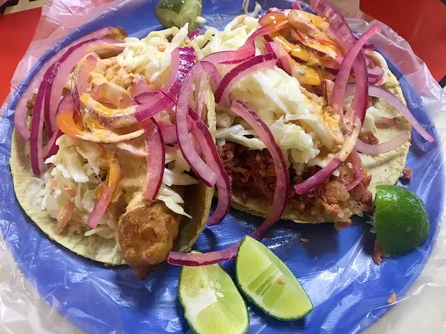 Ensenada-style fish tacos.