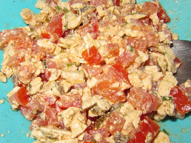 Shanklish cheese mezze topped with tomatoes and za'atar.