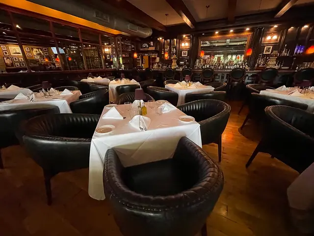 Bar dining area at an Italian restaurant in Indianapolis, Indiana.