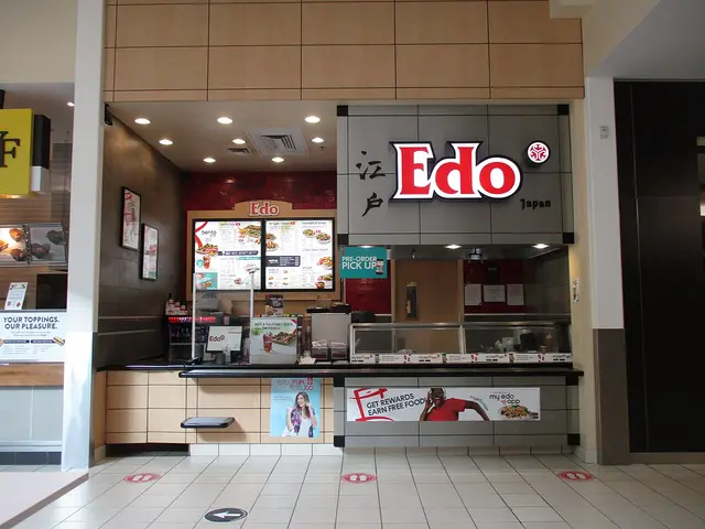 An Edo Japan restaurant counter in a shopping mall food court