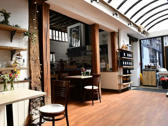 Interior of the Cherizena Coffee Shop on Stodman Street in Newark-on-Trent, England.