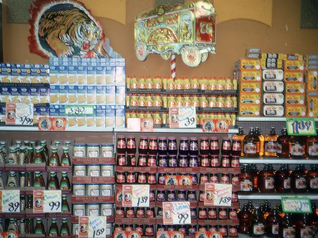 A vintage grocery store product display photographed in 1979.