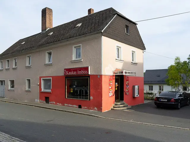 Exterior of a small village snack stand takeaway.