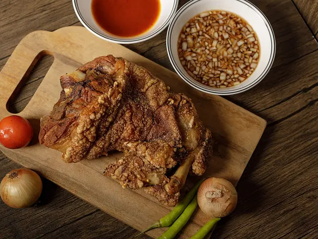 A plate of crispy pata, deep-fried pork leg.
