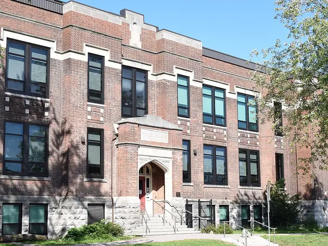 The front facade of Devonshire Community Public School, a brick elementary school in Ottawa